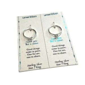 Unwritten Sterling Silver Rings, Heart & Butterfly, Size 7, NWT! - Picture 1 of 3