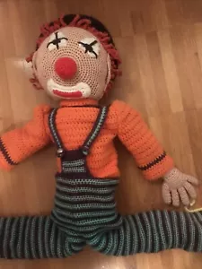 Clown Puppe handgestrickt Dekoration oder Zugluftstopper UNIKAT - Bild 1 von 3