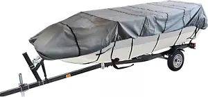 210D Heavy Duty Trailerable Boat Cover for Jon Boat-Grey - Picture 1 of 7