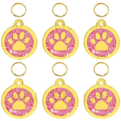 Золотистые круглые лапы идентификационная бирка с гравировкой на заказ бирка ошейник для кошки собаки | лучшее качество - Изображение 1 из 3