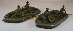 Marx US Rubber Raft & GI Oarsmen WWII D-DAY Green - Picture 1 of 4