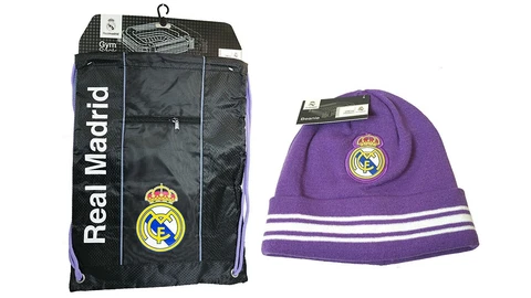 Real Madrid C.F. Official Licensed Soccer Cinch Bag & Beanie Combo 04-4 Cover