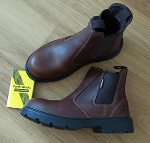 Groundwork Men's Brown Safety Ankle Boots Size 9 Pull On - Picture 1 of 4