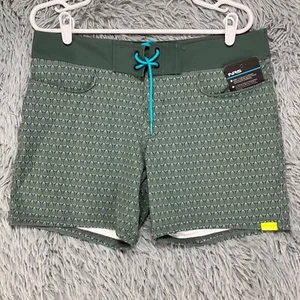 NRS Beda Board Shorts NWT Women's 8 Gray Geometric Print Stretch Swim Surf - Picture 1 of 13