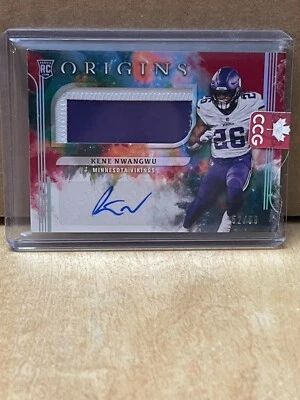 2021 Panini Origins Jumbo Jersey Red /99 Kene Nwangwu #184 Rookie Auto RC - Image 1 of 2