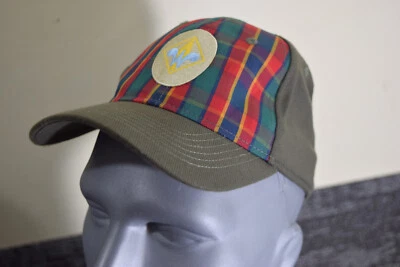 Webelos Boy Cub Scout Fitted S/M Uniform Hat Plaid Green Flex-Fit BSA K398 - Image 1 of 4
