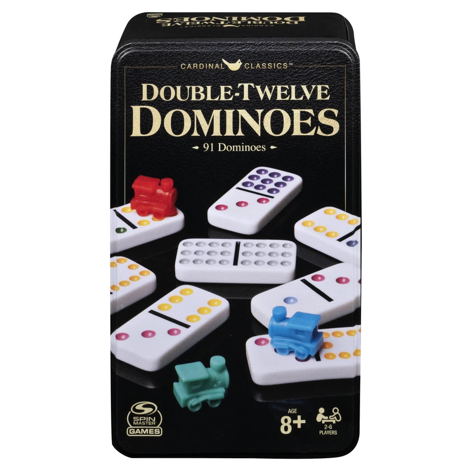 Classic Games Double 12 Coloured Dominoes/Mexican Train w/ Tin 2-6 Player 3+ - image 1 of 3