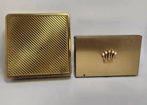 Cajas de baratijas expandibles estilo Art Deco chapadas en oro, juego de 2 - Imagen 1 de 21