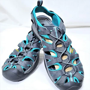 *NEW* KEEN Whisper Hiking Waterproof Sport Closed Toe Sandals Teal Womens Size 7 - Picture 1 of 7