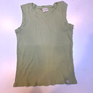 BLUE WILLI'S Denmark Lime Green Tank Top Cotton Women's M Ruffles - Picture 1 of 6