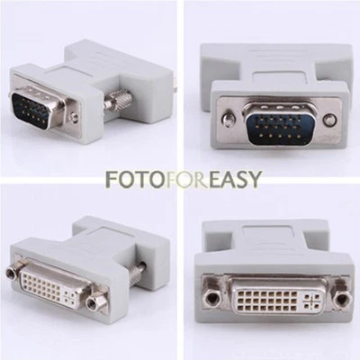 NEW DVI-I Female Analog (24+5) to VGA Male (15-pin) Dual Link Connector Adapter - Image 1 of 3