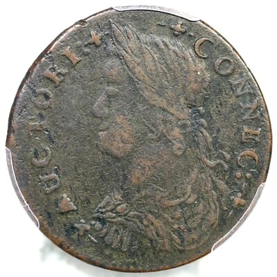 1787 M 45-CC R-5+ PCGS VF Details Connecticut Colonial Copper Coin - Image 1 of 3