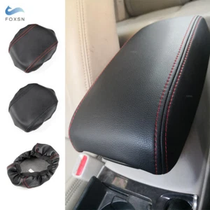 Black-Red Line Leather Center Armrest Box Cover Trim Pad For Mazda 6 2006-2015 - Picture 1 of 5