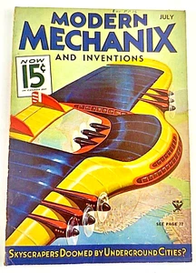 Flugzeuge Modern Mechanix, Skyscraper`s Doomed by Underground Cities.. 1934 pp - Bild 1 von 8