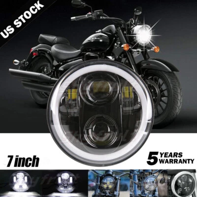 7" inch LED Headlight Hi/Lo DRL Angel Eye for Suzuki Boulevard C90 C90T C50 C50T Foto 1 de 4
