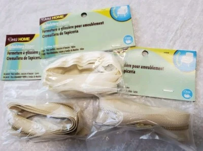 Lot Of 3 Dritz Home Upholstery Nylon Zipper for Pillows & Slipcover Cream/Ivory - Image 1 of 4