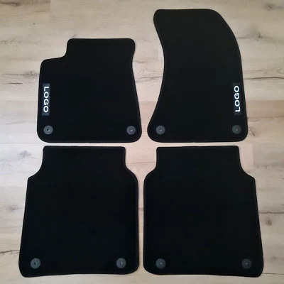 Car Floor Mats For Audi A4 2007-2015 Velour Black Carpet Waterproof All Season - Image 1 of 4