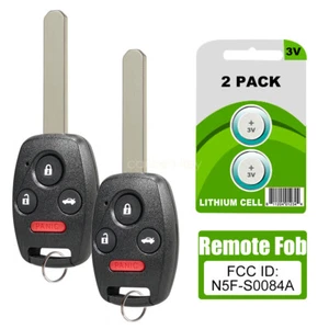 2 For Honda Civic EX SI 2006 2007 2008 2009 2010 2011 Remote Car Control Key Fob - Picture 1 of 8