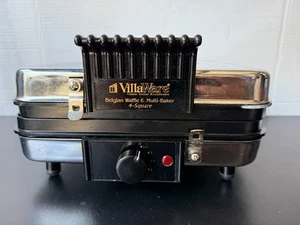VillaWare Belgian Waffle Maker & Multi Baker 6150 Chrome Tested Works - Picture 1 of 7