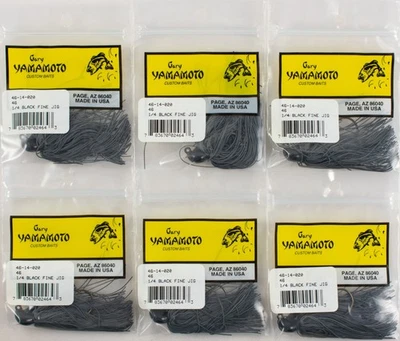 (LOTE DE 6) PLANTILLA DE GOMA FINA GARY YAMAMOTO 1/4 OZ 46-14-020 NEGRA M5101 Foto 1 de 2