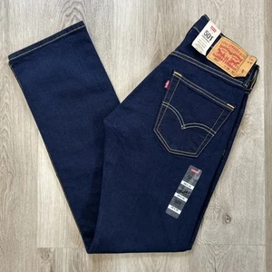 Levis 501 Original Herren 29x32 Straight Button Fly Blau Denim Jeans Dunkle Waschung Neu mit Etikett - Bild 1 von 12