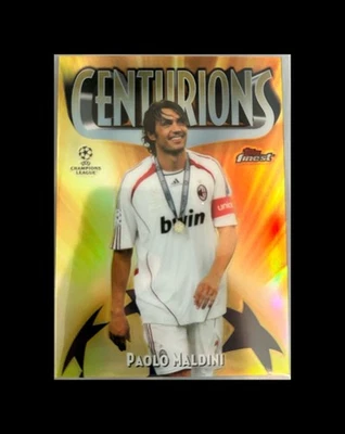 2021-22 Topps Finest UCL 1998 Centurions Paolo Maldini #TC-4 Gold /50 AC Milan - Image 1 of 2