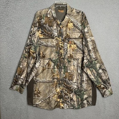 Game Winner Camo Button Shirt Mens Size 3XL Realtree Long Sleeve Hunting Vented - Image 1 of 4