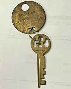 VINTAGE MOSIER R SOCIETY BANKSCHUTZ SCHLÜSSEL VERZIERT 2 1/4" SCHLOSSER TEIL DAYTON OHIO - Bild 1 von 4