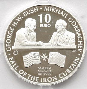 MALTA 10 EURO 2015 FALL OF THE IRON CURTAIN SILVER PROOF - Picture 1 of 2
