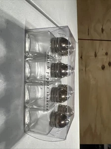 Pier 1 Imports Clear Glass Salt & Pepper Shakers Set Of 8 #580/5805 New NIB - Picture 1 of 3