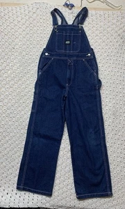 KEY Bib Overalls Jeans Child Youth Boys Sz 10 Blue Denim Kid's Carpenter Cotton - Picture 1 of 11
