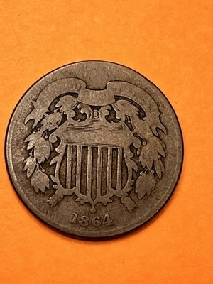 1864 2 Cent Piece Large Motto - Image 1 of 2