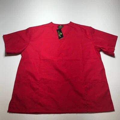 Natural Uniforms Scrub Top Mens Size Medium Red Comfort Pockets Workwear NWT - Image 1 of 4