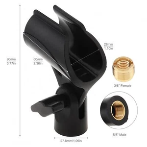 Adjustable Microphone Clip for Mic Stand, with 5/8" Male to 3/8" Female Adapter - Zdjęcie 1 z 7
