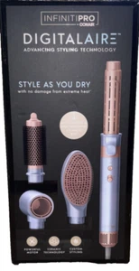New! Conair InfinitiPRO DigitalAIRE 4 in 1 Hot Air Brush Light Blue Hair Dryer - Picture 1 of 11