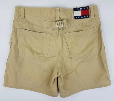 Pantalones Cortos De Colección Tommy Hilfiger Mujer Caqui Talla 5 Logo Bandera Grande Informales Foto 1 de 4