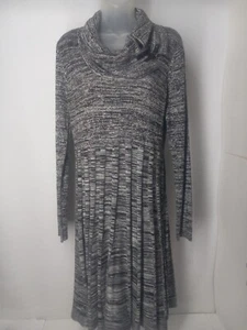 Dana Buchman Women Size Large Cowl Neck Sweater Dress Long Sleeve Midi  - Picture 1 of 10