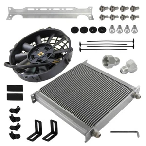Universal AN10 40 filas enfriador de aceite de motor con accesorios de soporte + kit de ventilador eléctrico de 7" - Imagen 1 de 10