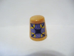 THIMBLE HANDPAINTED COTTONWOOD CARRADUS LTD ED 58/250 "TURKEY TRACKS" QUILT PATT - Picture 1 of 5