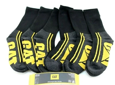 Nuevo paquete de 6 calcetines bota para hombre CATERPILLAR talla 8-12 negro/carbón con logotipo Foto 1 de 4