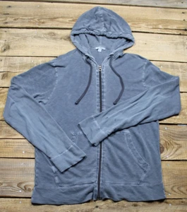 James Perse Long Sleeve Full Zip Hoodie Mens Size 1 Distressed USA - Picture 1 of 11