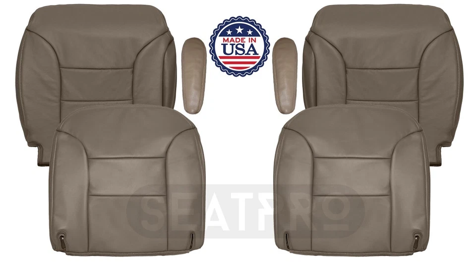 Juego de cubierta de asiento de repuesto de cuero para Chevy Tahoe/Suburban 1995-1999 tostado Foto 1 de 4