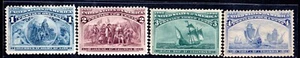 US 1893 COLUMBUS SC. #230-233 MINT HINGED, THE 4c HAS SOME ADHESION ON GUM SIDE - Picture 1 of 2