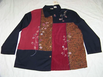 Women's Vintage Bobbie Brooks Embroidered Jacket - 22W/24W - New with Tags — 第 1/4 张图片