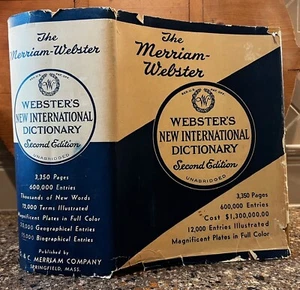 1957 Merriam Webster Dictionary HBDJ 3,350 pages! - Picture 1 of 15
