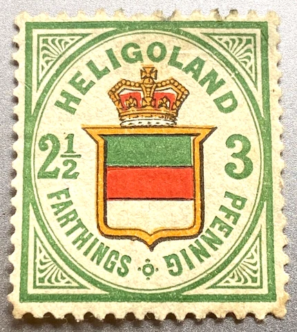 (YYAD 867) Heligoland 1876 MH OG Green Stamp  Mich 17 Scott 20 Helgoland Cover