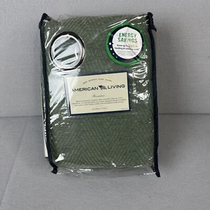 Ralph Lauren American Living Window Panel 95" Riverstone Green/Blue - Picture 1 of 6