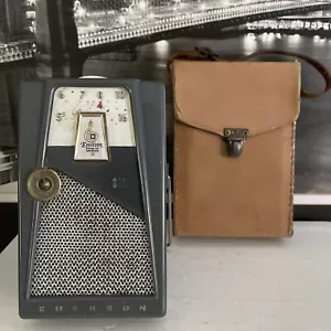 Vintage 1957 Emerson Model #888 "Explorer" Transistor Radio W/ Case Untested - Picture 1 of 12