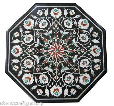 20" Coffee Center Table Top Marble Inlay Pietra Dura Art For Home Decor & Gift - Image 1 of 4