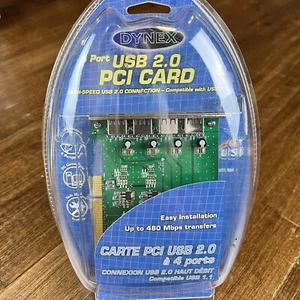 Dynex DX-UC104 (4-Port) USB 2.0 PCI Desktop Card Host Adapter NIB NEW - Picture 1 of 7